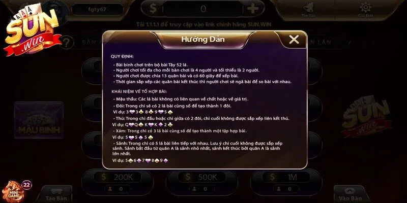Mậu Binh Sunwin - Khám Phá Game Bài Đổi Thưởng Hấp Dẫn 3 Sunwin Quy định các chi trong game mậu binh Sunwin